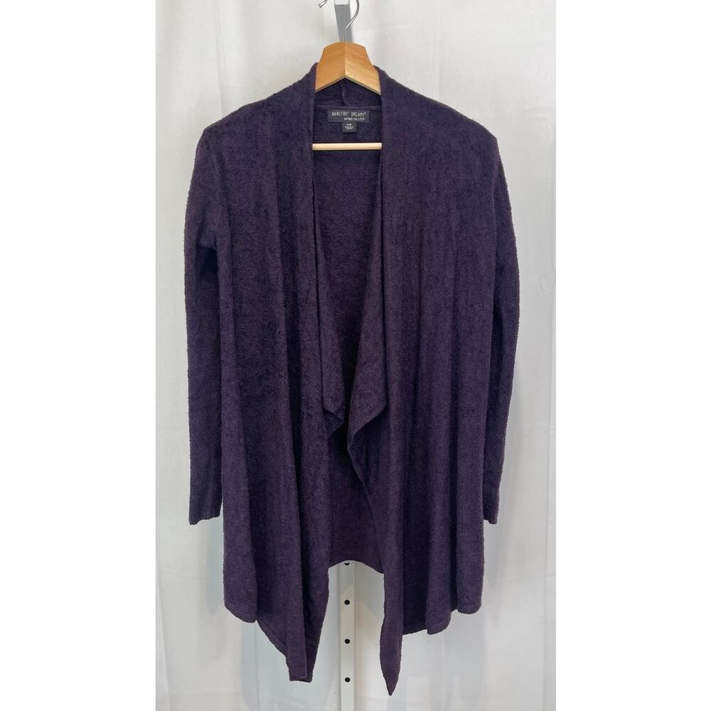 BAREFOOT DREAMS Cozychic Lite Drape Front Calypso Wrap Cardigan Purple S M